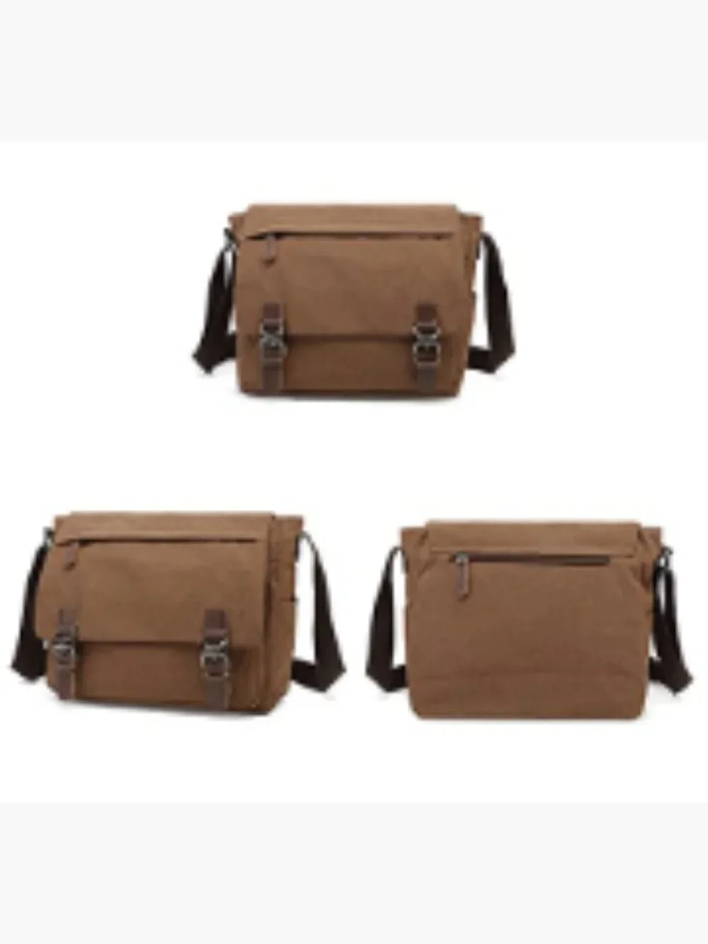 Vintage Canvas Messenger Bag Large Crossbody Shoulder Bag for Men Women 15.6